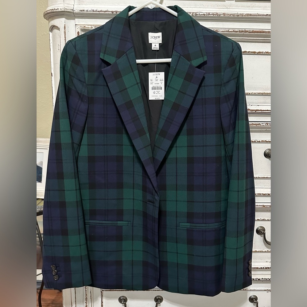 NWT J. CREW plaid blazer in size 8